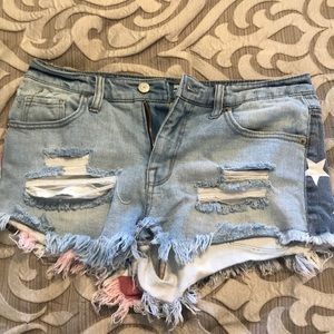 USA ripped jean shorts